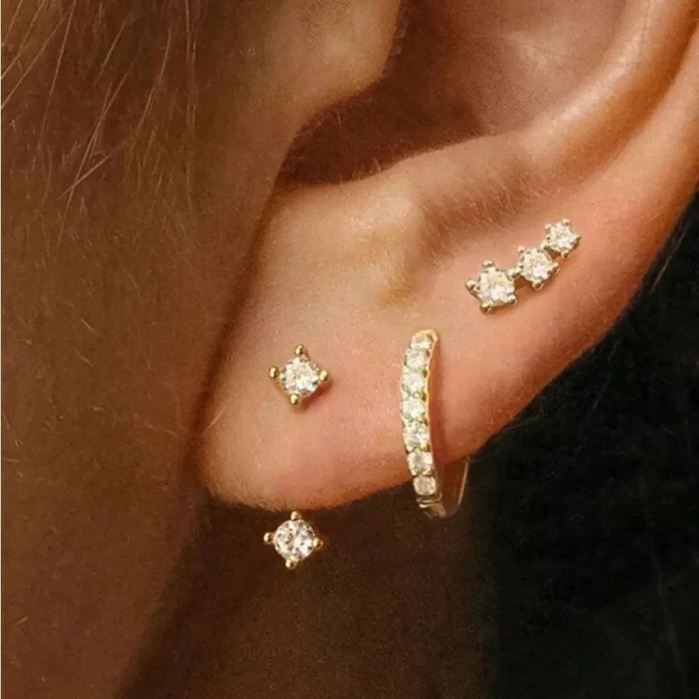 Gold set earrings A1498